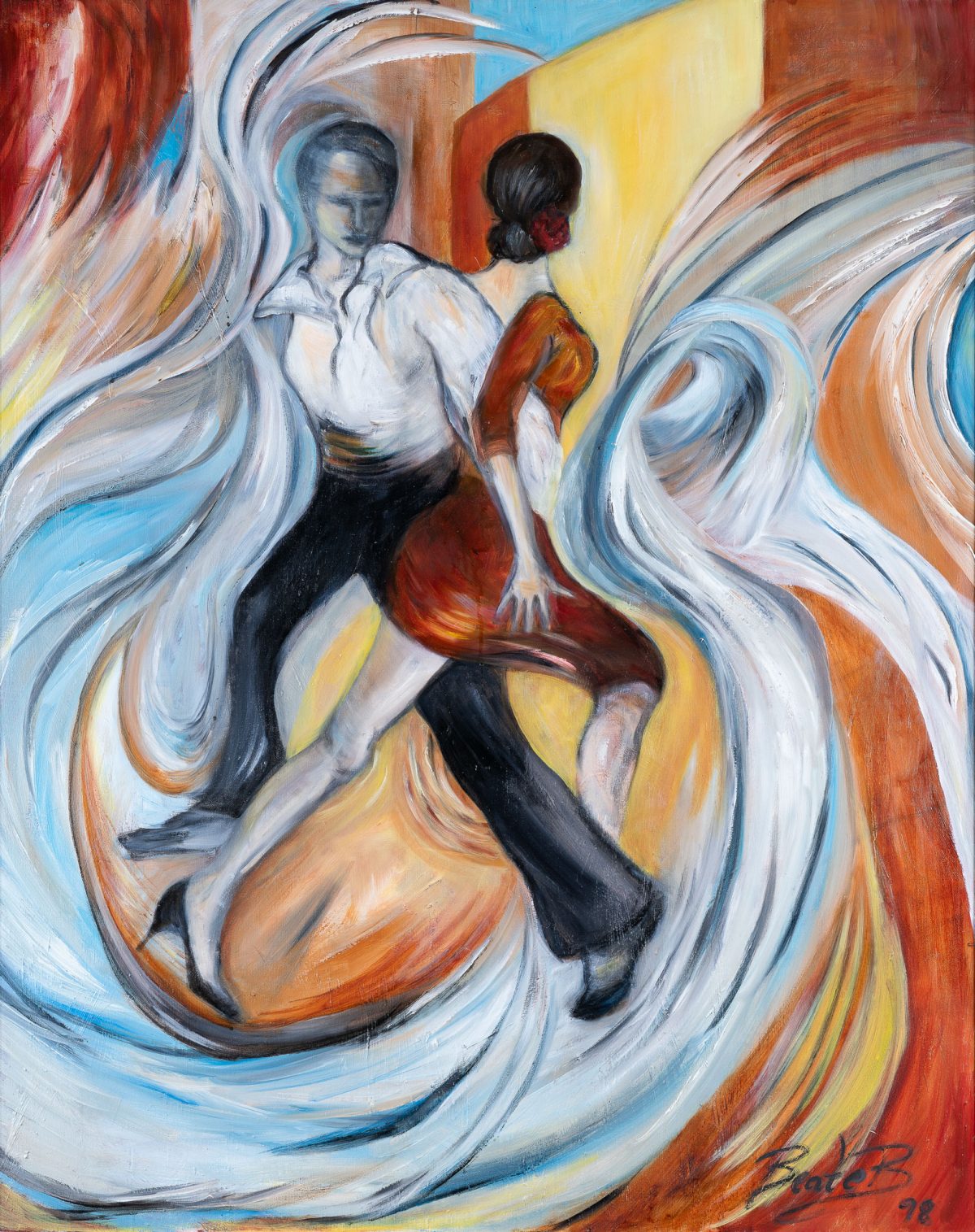Tango - Mann und Frau tanzen - Pinsel und Poesie