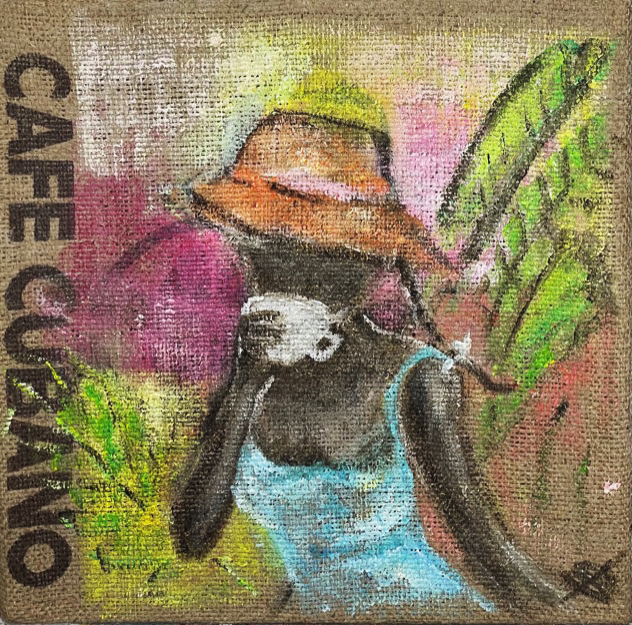 Frau mit Hut - Kaffeebilder