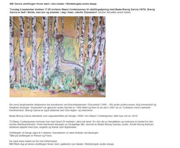 Pinsel und Poesie Ausstellung bei März Contemporary Ankündigung